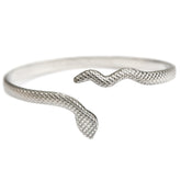 Bracelet jonc argenté relief serpent